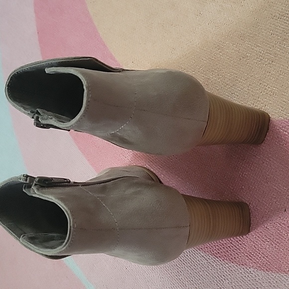 Taupe Peeptoe Booties - Picture 3 of 3